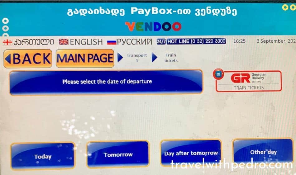 Tbilisi to Batumi train ticket prices