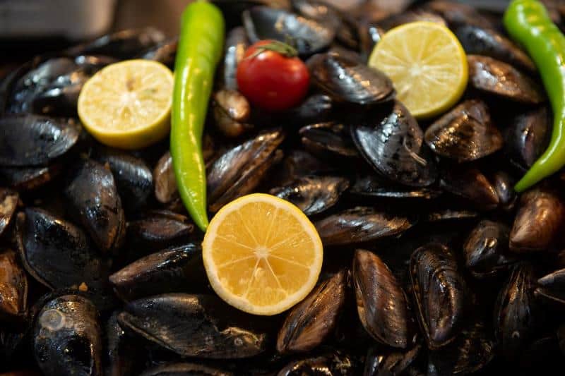 Studded mussels are a prime Turkish street food